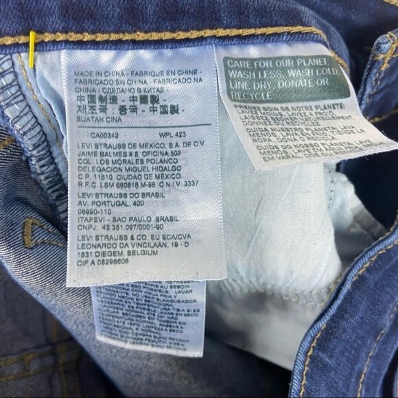 Levis 711 Super Skinny Dark Blue Jeans Indigo Size 25 Stretch Denim‎ High Rise - Picture 7 of 10